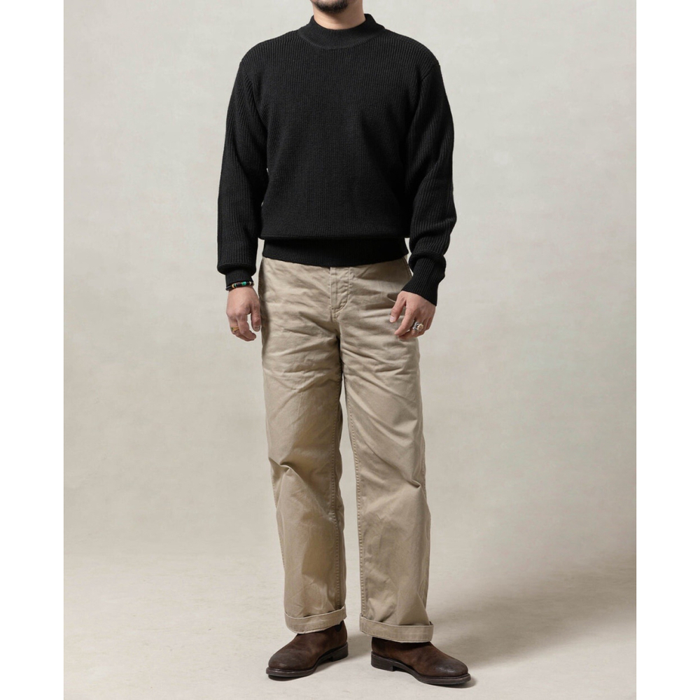 Bronson 1930s Retro USN Winter Wool Sweater Warm Thick Men Knit Sweater Heavy S